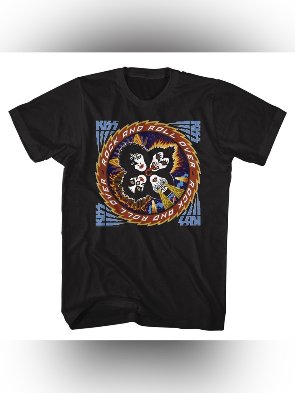 KISS Black Graphic 'Rock and Roll Over' Tee